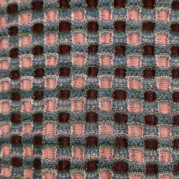 Vintage M MISSONI Sleeveless Silver Thread Detail Pink/green Multi Dress.US 4 - Picture 2 of 16